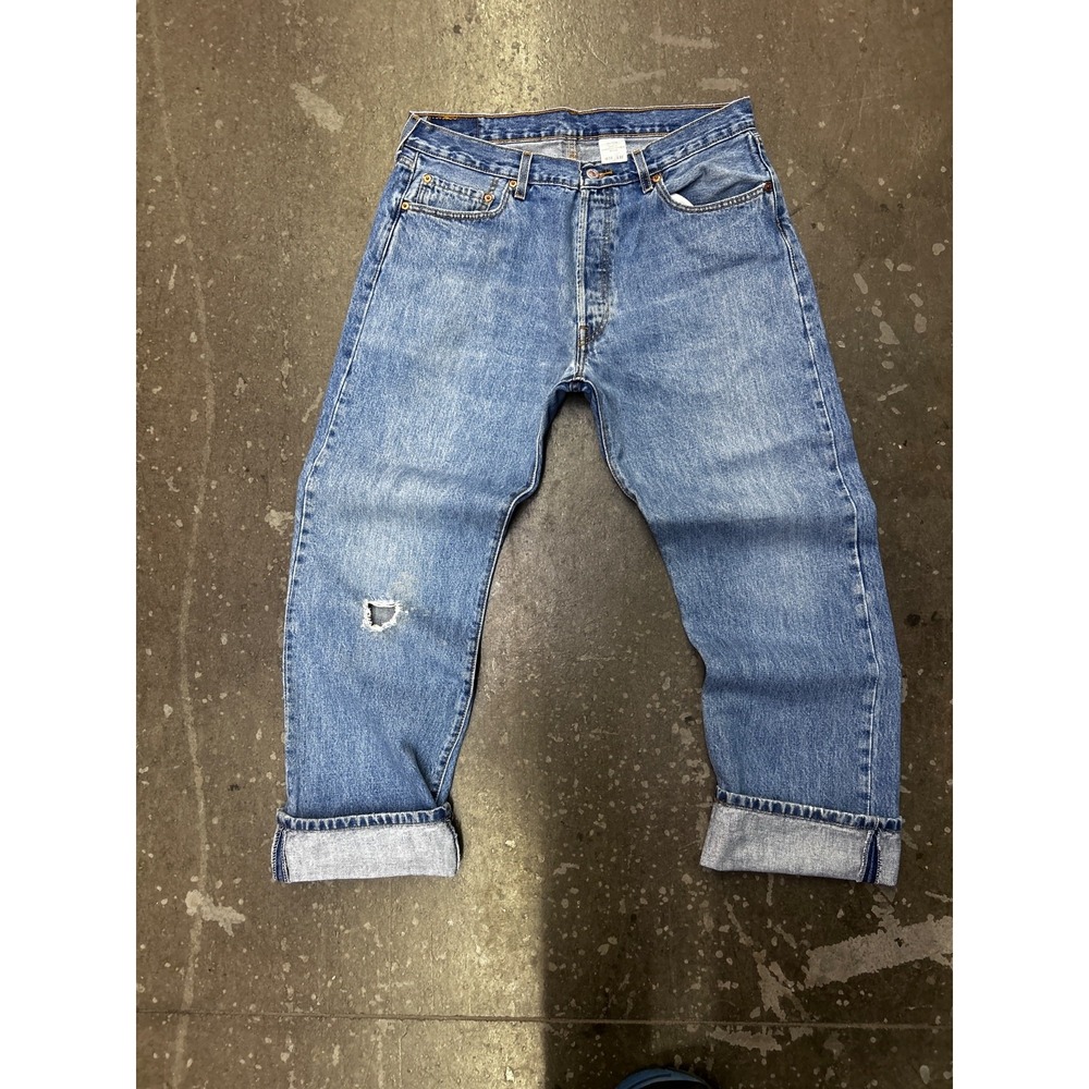Vintage Levi's 501 Jeans Men's 36x32 Blue Denim Button Fly Straight Leg Y2K